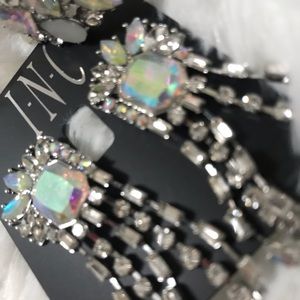 INC crystal drip earrings